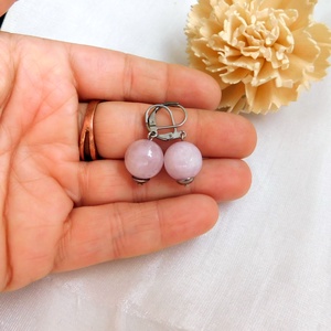 Kunzit fülbevaló - ékszer - fülbevaló - lógó fülbevaló - Meska.hu