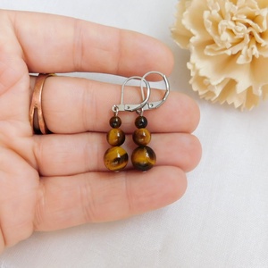 Tigrisszem fülbevaló - ékszer - fülbevaló - lógó fülbevaló - Meska.hu