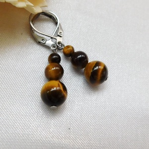 Tigrisszem fülbevaló, Ékszer, Fülbevaló, Lógó fülbevaló, Ékszerkészítés, Fémmegmunkálás, MESKA