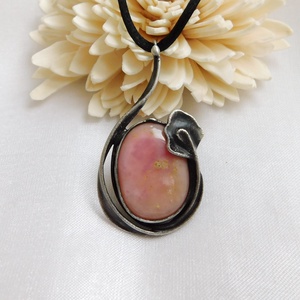 Pink opál - rózsaszín opál medál - ékszer - nyaklánc - medál - Meska.hu