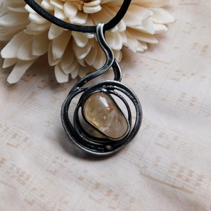 Citrin medál - ékszer - nyaklánc - medálos nyaklánc - Meska.hu