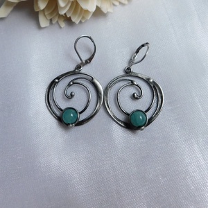 Amazonit fülbevaló - ékszer - fülbevaló - lógó fülbevaló - Meska.hu