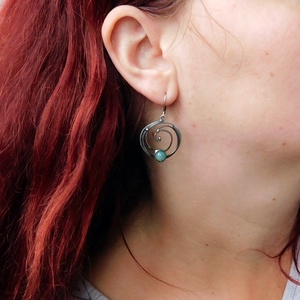 Amazonit fülbevaló - ékszer - fülbevaló - lógó fülbevaló - Meska.hu