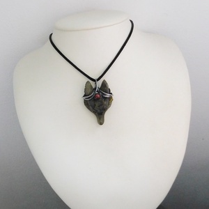 Labradorit farkasfej medál jáspissal - ékszer - nyaklánc - medál - Meska.hu