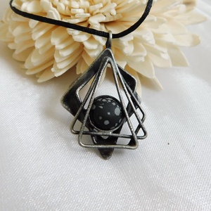 Hópehely obszidián medál - ékszer - nyaklánc - medál - Meska.hu