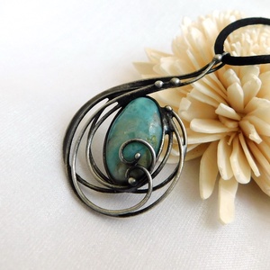 Larimár medál - ékszer - nyaklánc - medál - Meska.hu