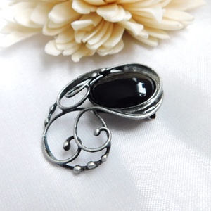 Ónix bross / kitűző, Ékszer, Kitűző és Bross, Ötvös, Fémmegmunkálás, MESKA