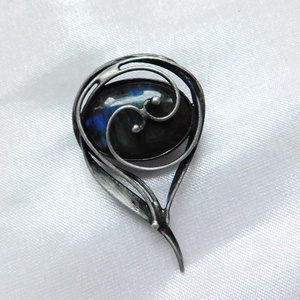 Labradorit bross / kitűző - ékszer - kitűző és bross - Meska.hu