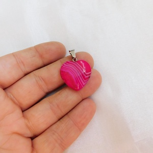 Achát szív medál - ékszer - nyaklánc - medálos nyaklánc - Meska.hu