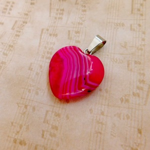 Achát szív medál, Ékszer, Nyaklánc, Medálos nyaklánc, Ékszerkészítés, MESKA