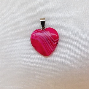 Achát szív medál - ékszer - nyaklánc - medálos nyaklánc - Meska.hu