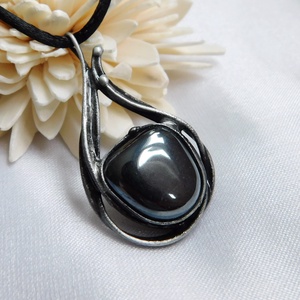 Hematit medál, Ékszer, Nyaklánc, Medálos nyaklánc, Fémmegmunkálás, Ékszerkészítés, MESKA