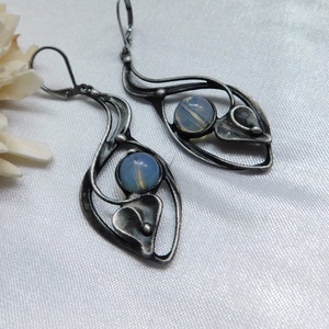 Opalit fülbevaló - ékszer - fülbevaló - lógó fülbevaló - Meska.hu