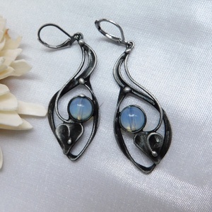 Opalit fülbevaló - ékszer - fülbevaló - lógó fülbevaló - Meska.hu