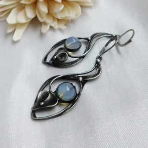 Opalit fülbevaló - Meska.hu