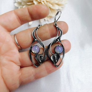 Opalit fülbevaló - ékszer - fülbevaló - lógó fülbevaló - Meska.hu