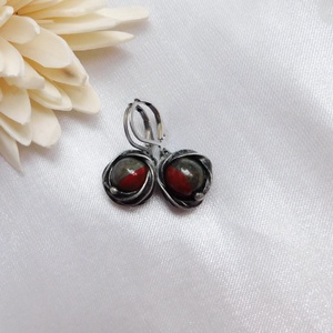 Heliotróp fülbevaló - ékszer - fülbevaló - lógós kerek fülbevaló - Meska.hu