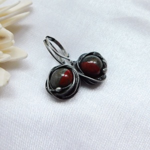 Heliotróp fülbevaló - ékszer - fülbevaló - lógós kerek fülbevaló - Meska.hu