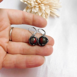 Heliotróp fülbevaló - ékszer - fülbevaló - lógós kerek fülbevaló - Meska.hu