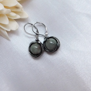 Heliotróp fülbevaló - ékszer - fülbevaló - lógós kerek fülbevaló - Meska.hu