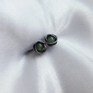 Bedugós aventurin fülbevaló - ékszer - fülbevaló - pötty fülbevaló - Meska.hu