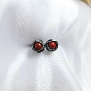 Bedugós jáspis fülbevaló - ékszer - fülbevaló - lógós kerek fülbevaló - Meska.hu