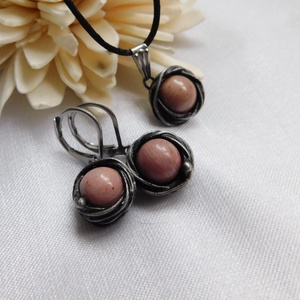 Thulit fülbevaló - ékszer - fülbevaló - lógós kerek fülbevaló - Meska.hu