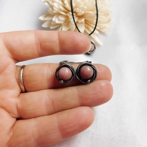 Thulit fülbevaló - ékszer - fülbevaló - lógós kerek fülbevaló - Meska.hu