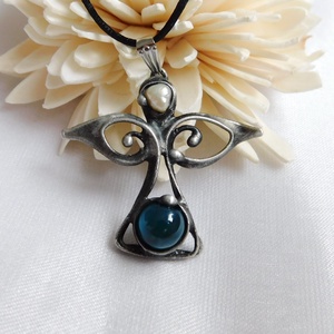 Achát angyal medál - ékszer - nyaklánc - medál - Meska.hu