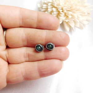 Bedugós jáde fülbevaló - ékszer - fülbevaló - pötty fülbevaló - Meska.hu