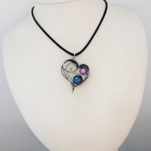 Achát szív medál jádéval - ékszer - nyaklánc - medál - Meska.hu