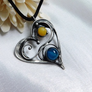 Achát szív medál kalcittal - Meska.hu