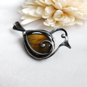 Tigrisszem bross / kitűző, Ékszer, Kitűző és Bross, Ékszerkészítés, Fémmegmunkálás, MESKA