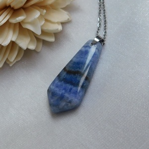 Kék kalcit medál - ékszer - nyaklánc - medálos nyaklánc - Meska.hu