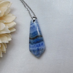 Kék kalcit medál - ékszer - nyaklánc - medálos nyaklánc - Meska.hu