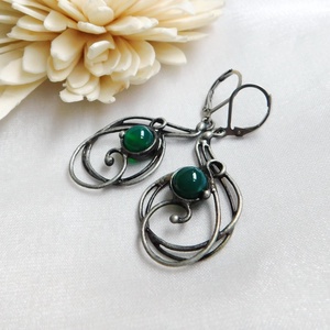 Achát fülbevaló  - Meska.hu