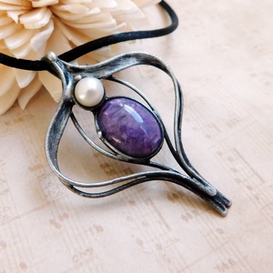 Csaroit medál folyami gyönggyel - ékszer - nyaklánc - medálos nyaklánc - Meska.hu