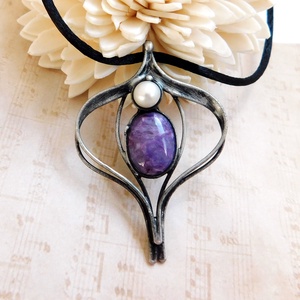 Csaroit medál folyami gyönggyel - ékszer - nyaklánc - medálos nyaklánc - Meska.hu