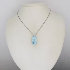 Larimár medál acél láncon - ékszer - nyaklánc - medál - Meska.hu