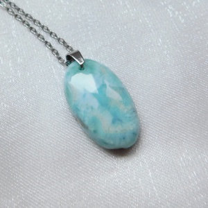 Larimár medál acél láncon - ékszer - nyaklánc - medál - Meska.hu