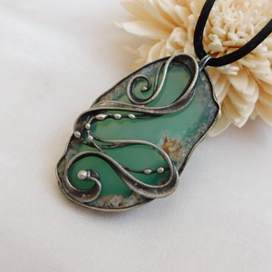 Achát medál - ékszer - nyaklánc - medál - Meska.hu