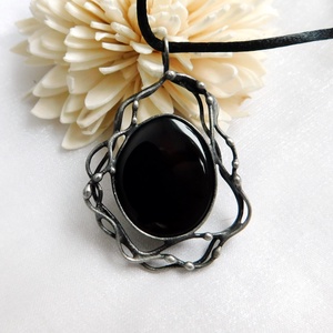 Ónix nyaklánc - ékszer - nyaklánc - medál - Meska.hu