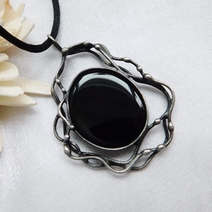 Ónix nyaklánc - ékszer - nyaklánc - medál - Meska.hu