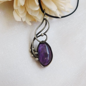 Ametiszt nyaklánc - ékszer - nyaklánc - medál - Meska.hu