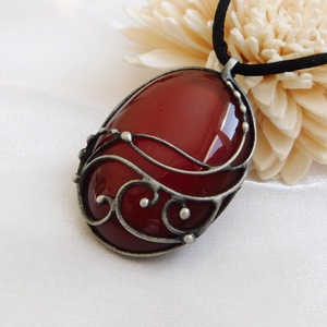 Karneol medál - ékszer - nyaklánc - medálos nyaklánc - Meska.hu