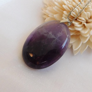 Ametiszt medál acél láncon - ékszer - nyaklánc - medál - Meska.hu