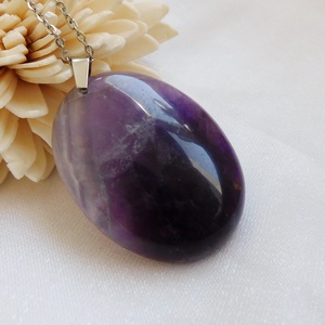 Ametiszt medál acél láncon - Meska.hu