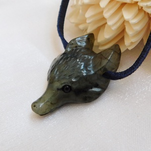 Labradorit farkas nyaklánc - ékszer - nyaklánc - medál - Meska.hu