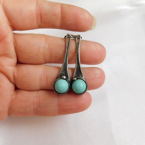 Türkinit fülbevaló - ékszer - fülbevaló - lógós kerek fülbevaló - Meska.hu