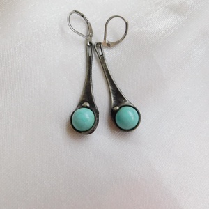 Türkinit fülbevaló - ékszer - fülbevaló - lógós kerek fülbevaló - Meska.hu